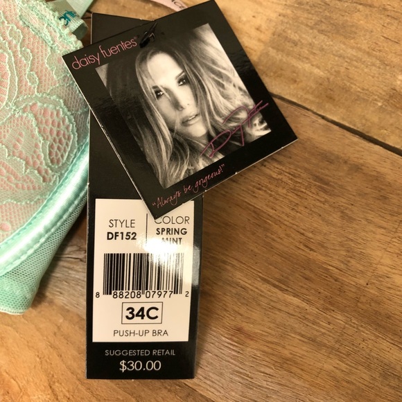 DAISY FUENTES lace appliqué t-back push up bra 34C - Picture 5 of 8